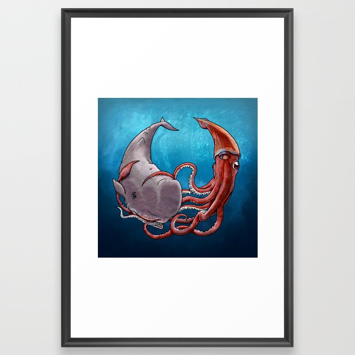 Squide & Whale Framed Art Print