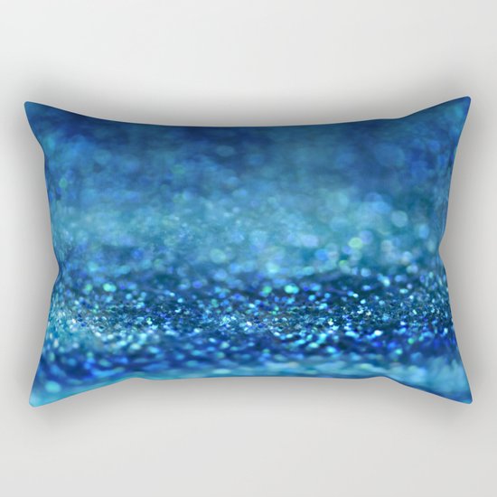 Aqua Glitter effect- Sparkling print in different blue Rectangular Pillow