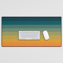 Colorful Abstract Vintage 70s Style Retro Rainbow Summer Stripes Desk Mat