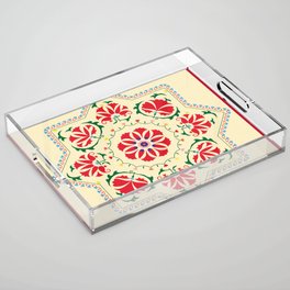 Uzbek ethnic vintage ornament suzani Acrylic Tray