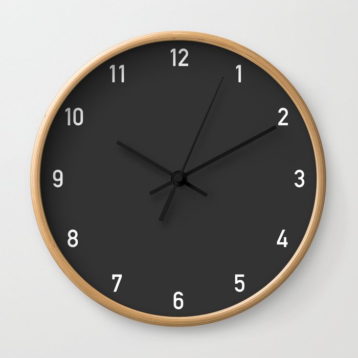 Numbers Clock - Charcoal Wall Clock