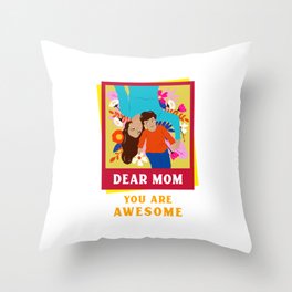 AWESOME MOM Throw Pillow