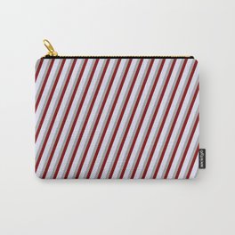 [ Thumbnail: Dark Gray, Maroon, and Lavender Colored Lines/Stripes Pattern Carry-All Pouch ]