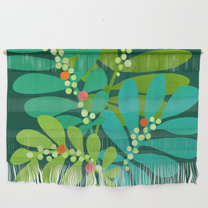 Mistletoe Greenery Illustration Wall Hanging