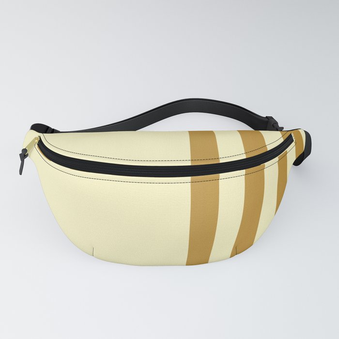 Pastel Butter Yellow and Gold Stripes Split in Vertical Halves Fanny Pack