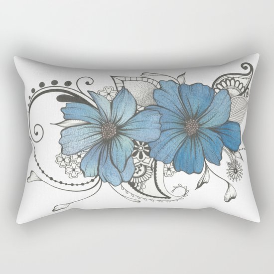 Blue flowers Rectangular Pillow