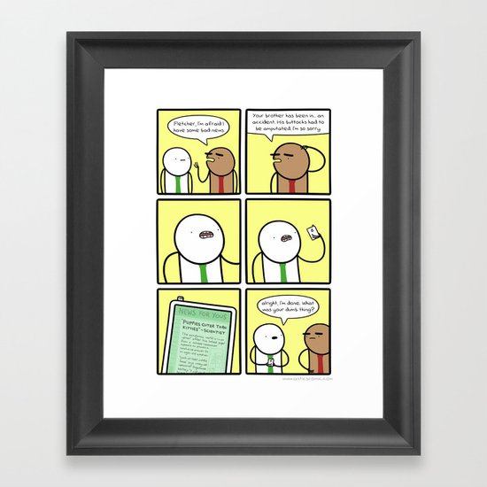 Antics #280 - breaking news Framed Art Print