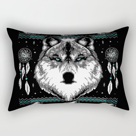 Merry Wolfmas Rectangular Pillow