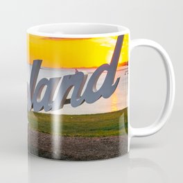 Cleveland Ohio City Script Sign Lake Erie Sunrise Photography Print Coffee Mug