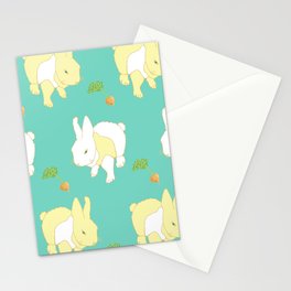 Pattern with Easter Bunny and Carrots Stationery Cards