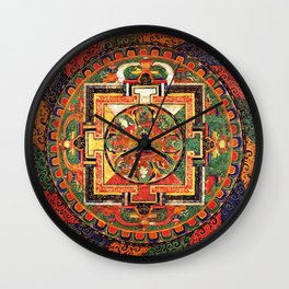 Buddhist Kalachakra Mandala Psychedelic Landscape Wall Clock