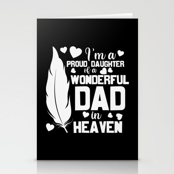 Daughter Of A Dad In Heaven Stationery Cards