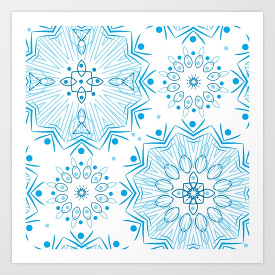 Winter . White and blue Art Print