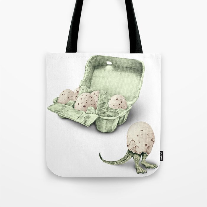 In which dinosaur eggs are hardly fit for human consumption  Tote Bag