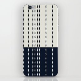 Spotted Stripes, Ivory and Navy Blue iPhone Skin