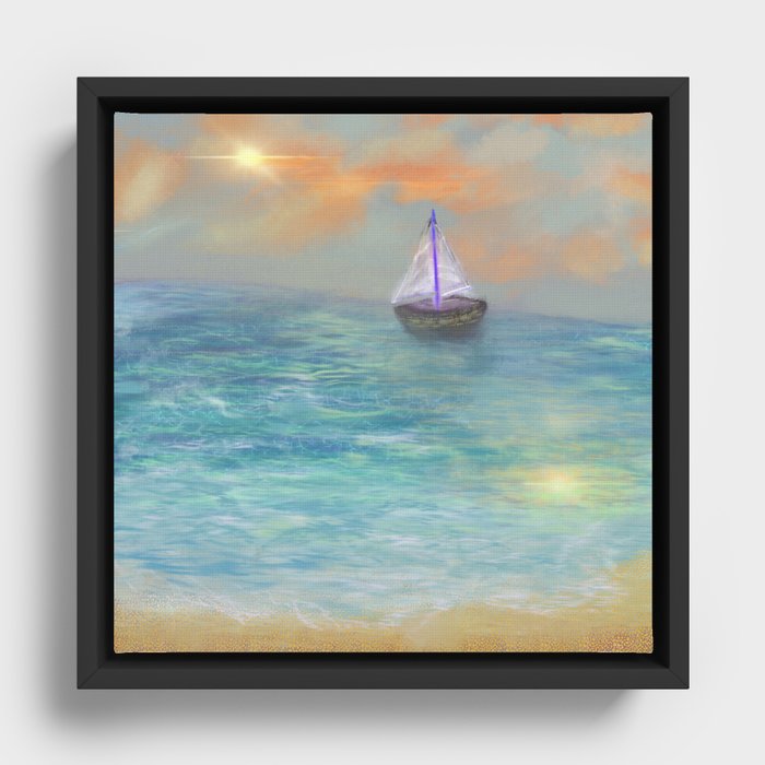 Peaceful Sail  Framed Canvas