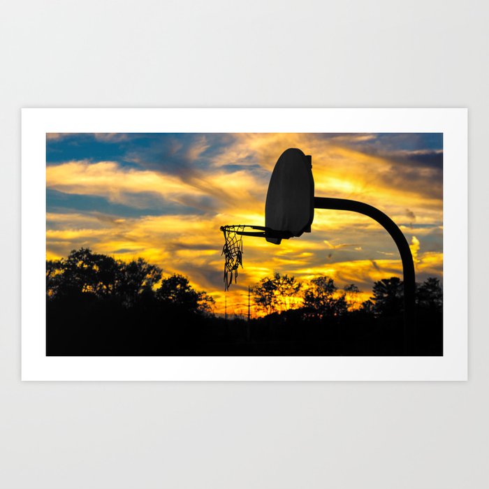 Basketball Net Sunset Art Print By Finkophotos Society6