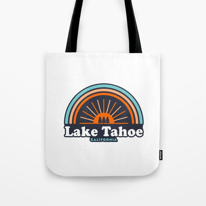 Lake Tahoe California Rainbow Tote Bag