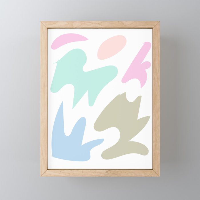 12  Abstract Shapes Pastel Background 220729 Valourine Design Framed Mini Art Print