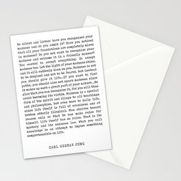 Be silent and listen - Carl Gustav Jung Poem - Literature - Typewriter Print Stationery Card
