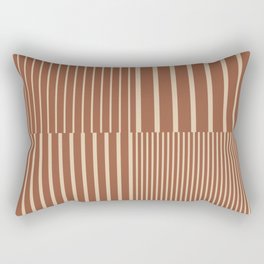 Stripes Pattern and Lines 10 in Terracotta Beige Rectangular Pillow