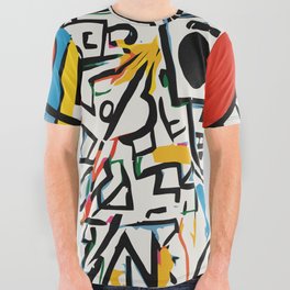 Artist thinking about Life Graffiti Outsider Art by Emmanuel Signorino All Over Graphic Tee