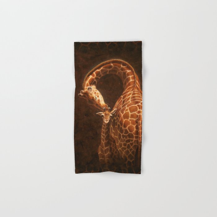 Reticulated Giraffe Mother and Baby Hand & Bath Towel