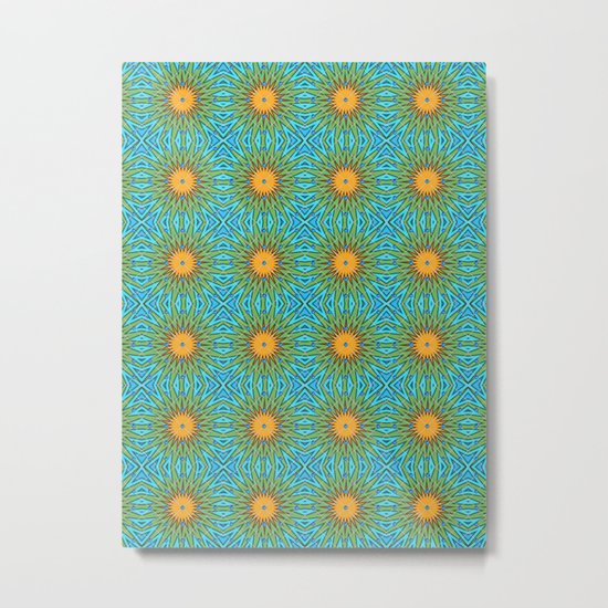 Yellow Salsify Flower Pattern Metal Print