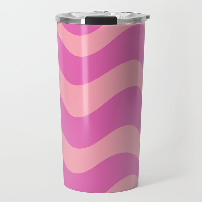 Retro Candy Waves - pink  Travel Mug