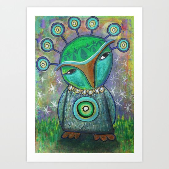 Alien Owl Art Print
