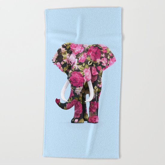FLORAL ELPHANT Beach Towel