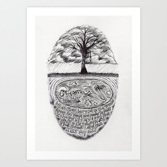 In the Ground, Face Down Art Print