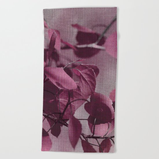 purple leaves Beach Towel