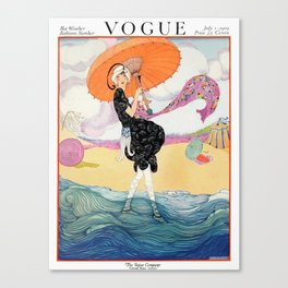 Vintage Magazine Cover - Windy Beach Canvas Print