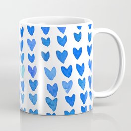 Brush stroke hearts - blue Coffee Mug