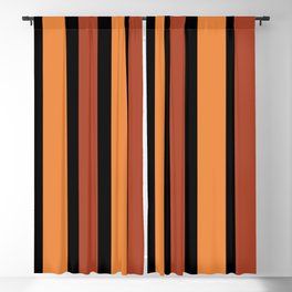  Elegant Stripes Black + Orange Blackout Curtain