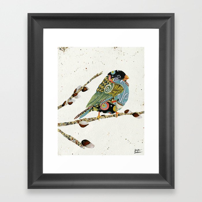 Cafe Swirly Bird 4 Framed Art Print