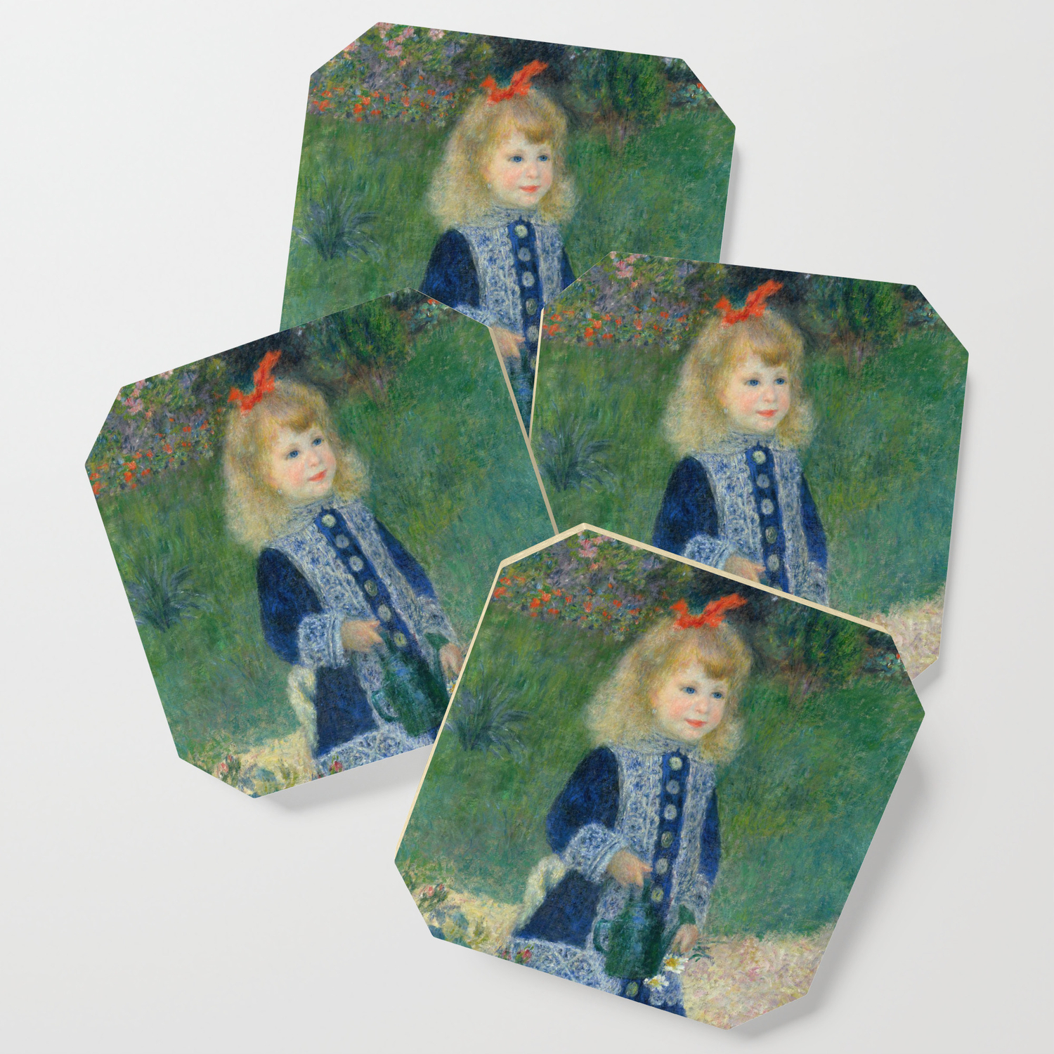Auguste Renoir A Girl With A Watering Can 1876 Painting Coaster By Podartist Society6