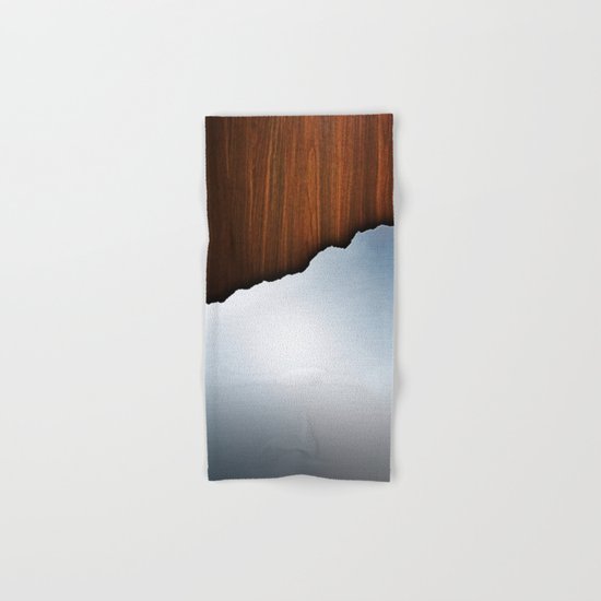 Wooden Brushed Metal Hand & Bath Towel