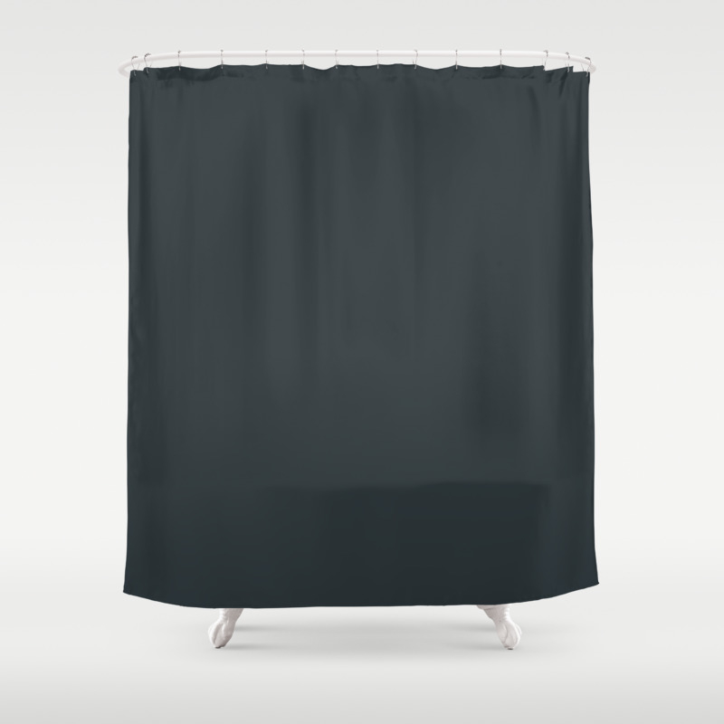 Solid Gunmetal Gray Green Color Shower Curtain By Podartist Society6