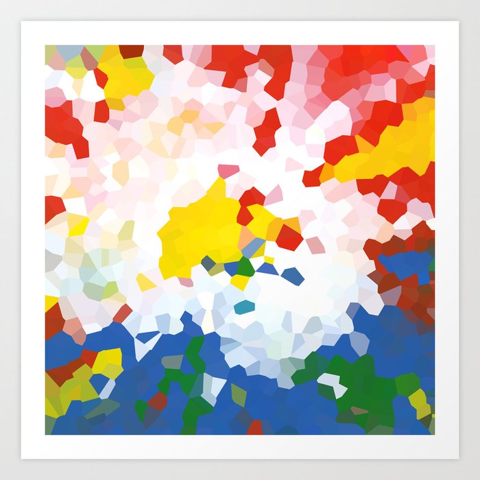Abstract Background Red Blue And Yellow Colors Art Print By