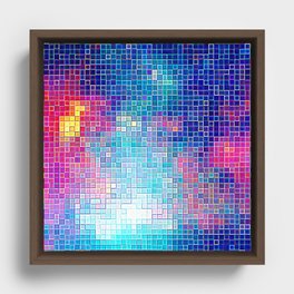 Colorful Abstract Pixels Framed Canvas