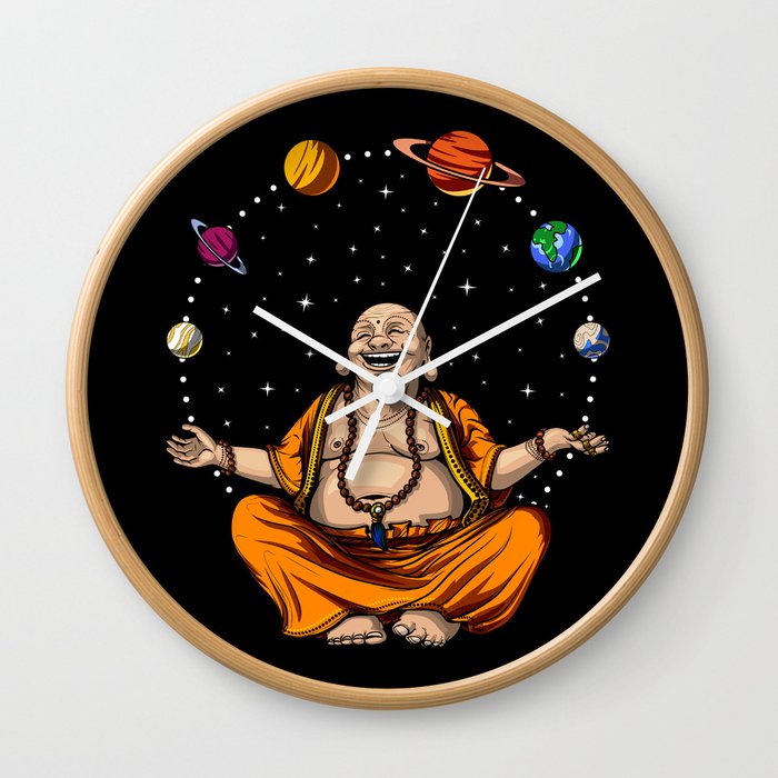 Buddha Juggling Planets Wall Clock