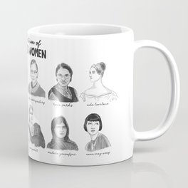 A Collection of Badass Women Coffee Mug | Drawing, Goodall, History, Girl, Ladies, Portrait, Empowerment, Rbg, Malala, Feminist 