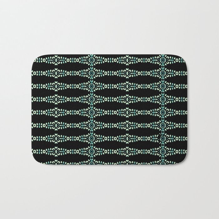 Hand Painted Beaded Turquoise Bath Mat