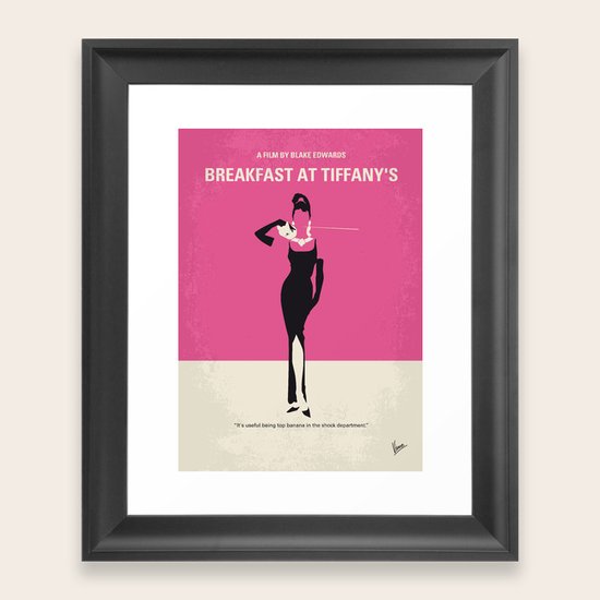 No204 My Breakfast at Tiffanys minimal movie poster Framed Art Print