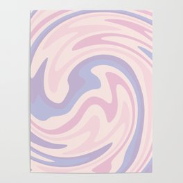 70s retro swirl pink and purple Poster