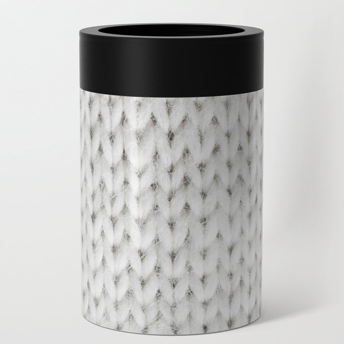 white Knitted Can Cooler