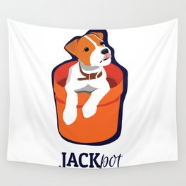 "Jackpot: Jack RussellTerrier Pop Art Puppy Wall Tapestry