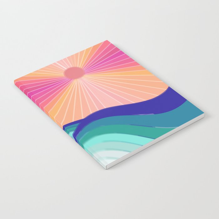 Ocean Wave - Pink Sky Notebook